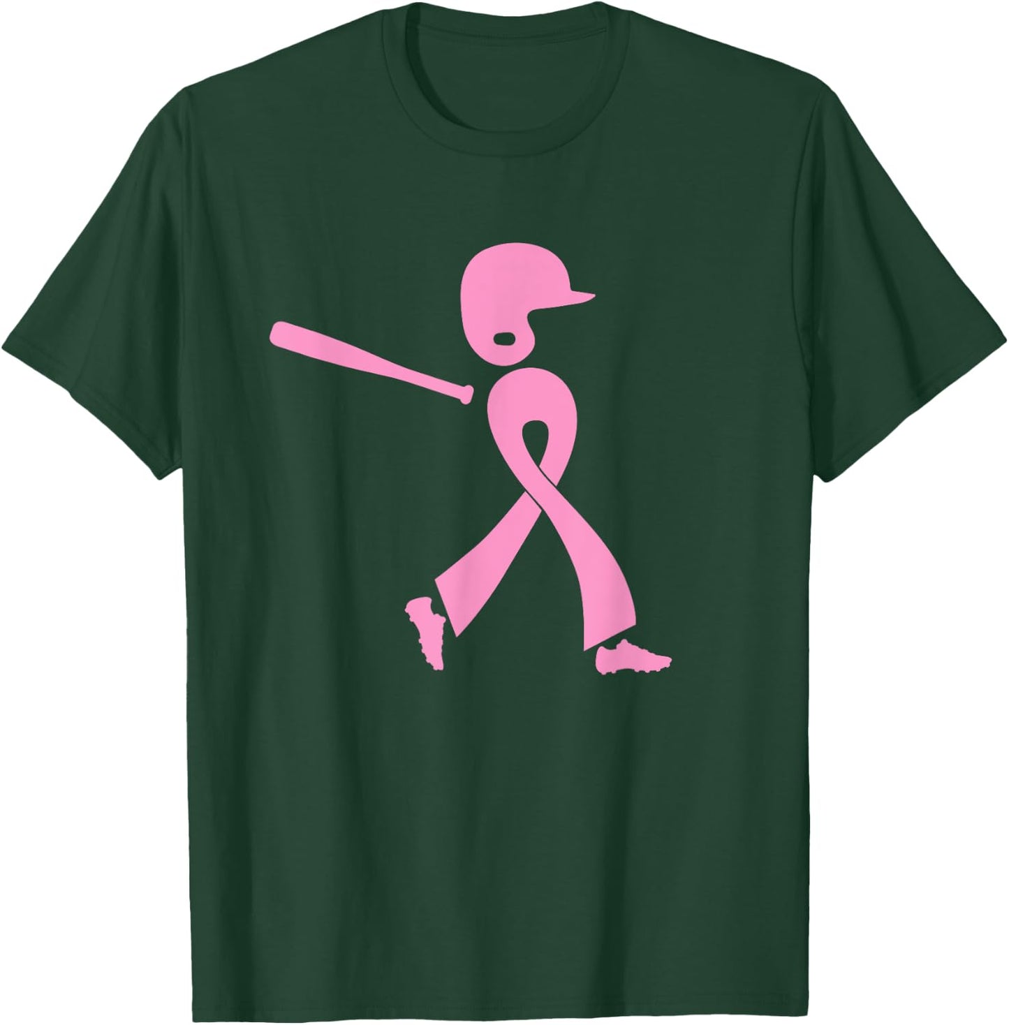 Strike Out Breast Cancer Awareness Pink Ribbon Baseball T-Shirt - T-Shirt | Forest