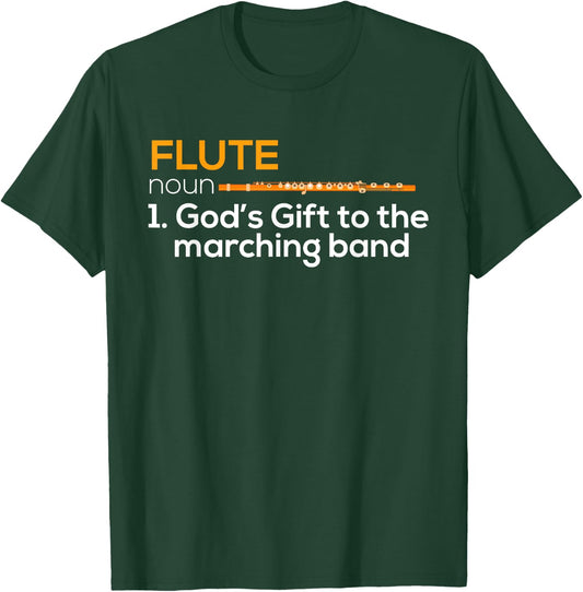 Flute Player Shirt Flutist Marching Band Music Gift T-Shirt - T-Shirt | Forest