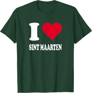 Red Heart I Love Sint Maarten T-Shirt - T-Shirt | Forest