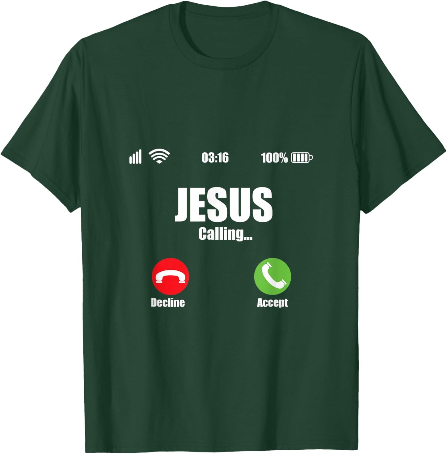 Jesus Is Calling Shirt Christian Cross Modern Believe T-Shirt - T-Shirt | Forest