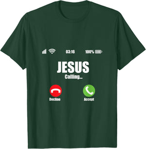 Jesus Is Calling Shirt Christian Cross Modern Believe T-Shirt - T-Shirt | Forest