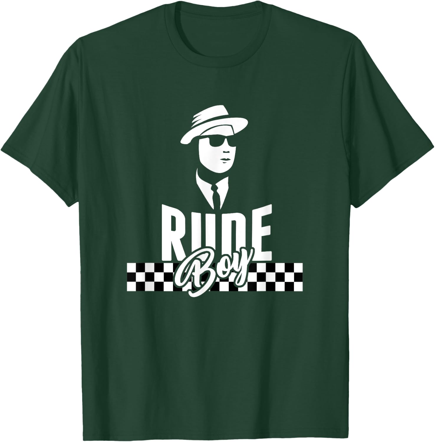 Ska Rude Boy Reggae Two Tone checkered music | gift T-Shirt - T-Shirt | Forest