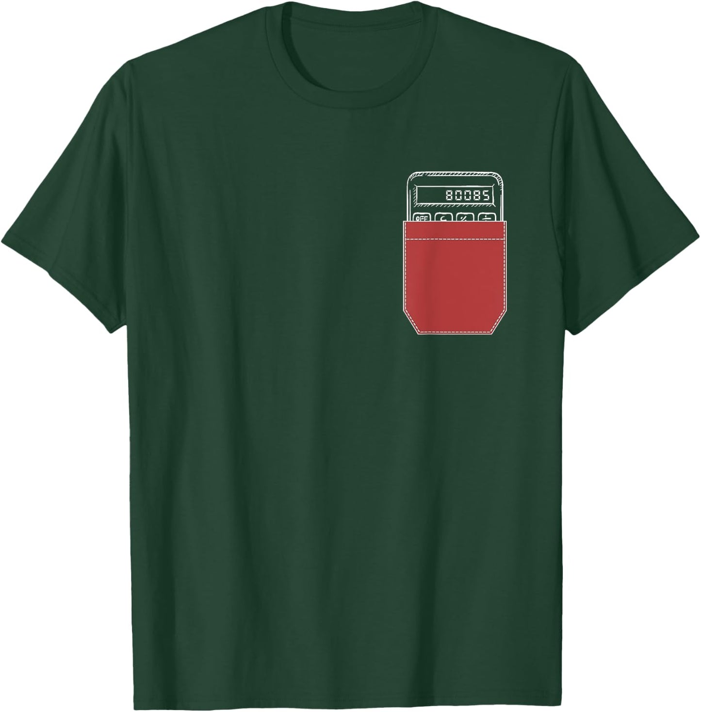 Pocket Calculator 80085 Funny Retro T-Shirt - T-Shirt | Forest