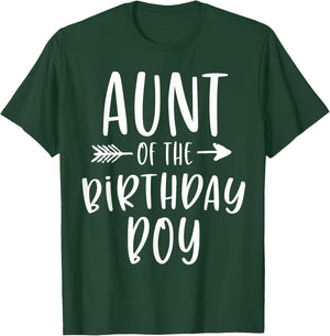 Aunt of the Birthday Boy Auntie And Nephew Bday Party T-Shirt - T-Shirt | Forest