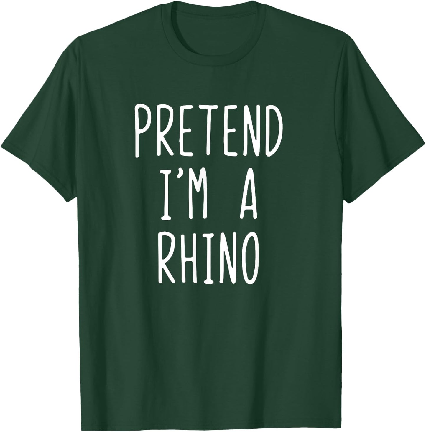 Pretend I'm A Rhino Costume Halloween Lazy Easy Rhinoceros T-Shirt - T-Shirt | Forest