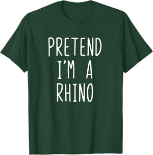 Pretend I'm A Rhino Costume Halloween Lazy Easy Rhinoceros T-Shirt - T-Shirt | Forest