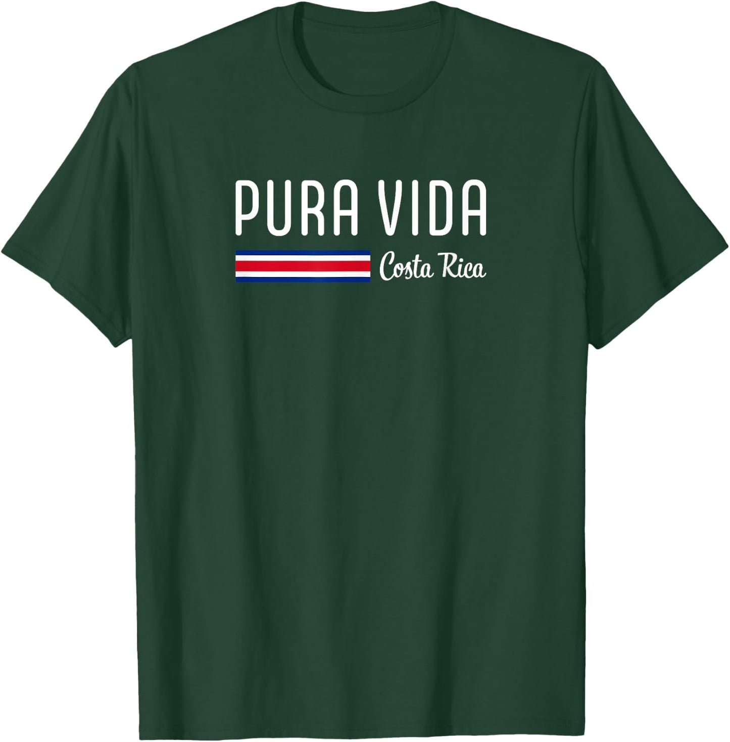 Pura Vida Costa Rica with Costa Rica Flag Colors Pura Vida T-Shirt - T-Shirt | Forest