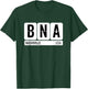 BNA Nashville USA Travel Souvenir Black Text T-Shirt - T-Shirt | Forest