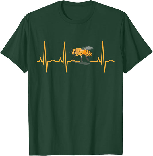 Bee Lover Gifts - Honeybee Heartbeat Men Women Kids T-Shirt - T-Shirt | Forest