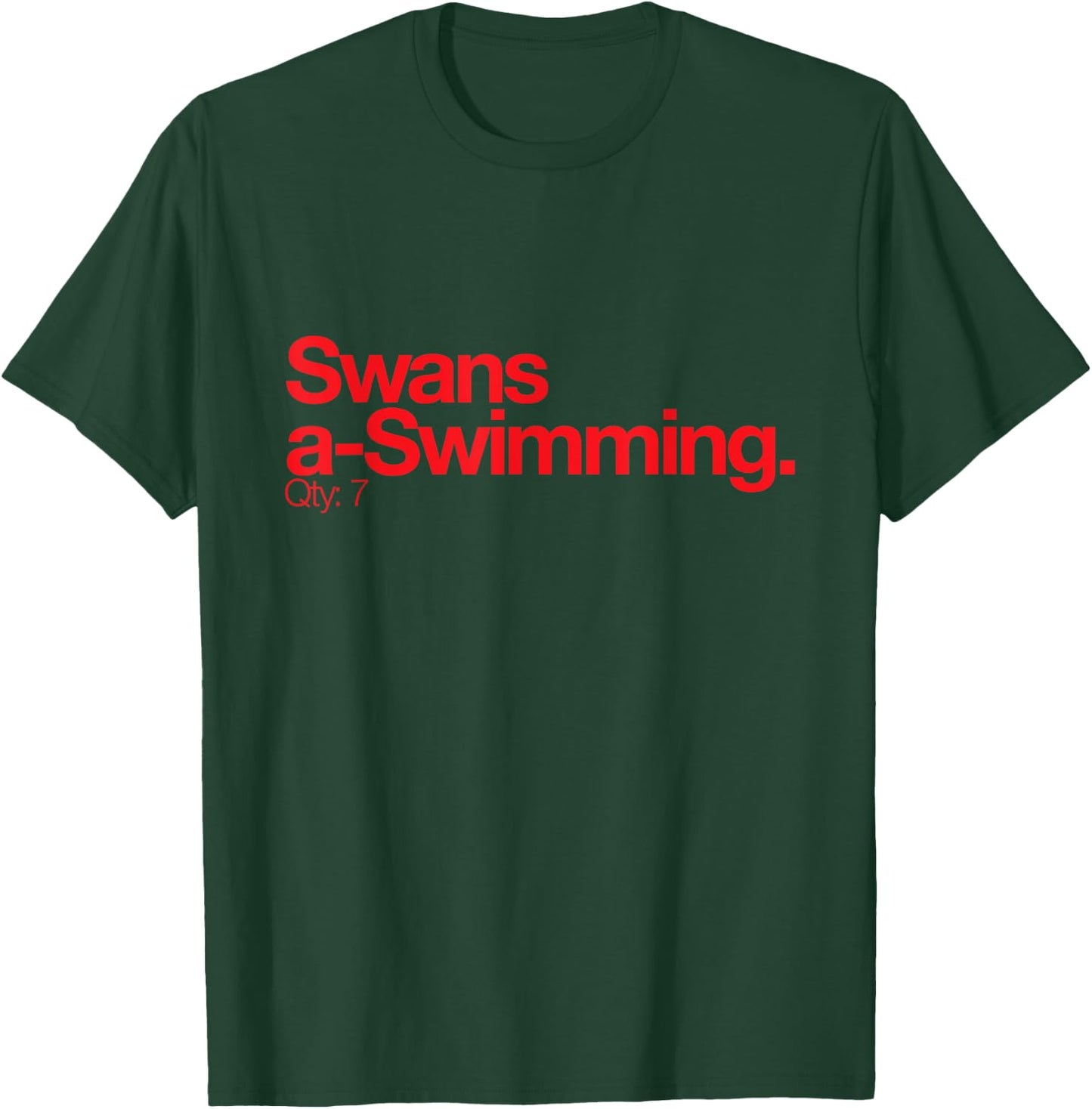 Minimalist Christmas T Shirt - Swans a Swimming Q 7 T-Shirt - T-Shirt | Forest