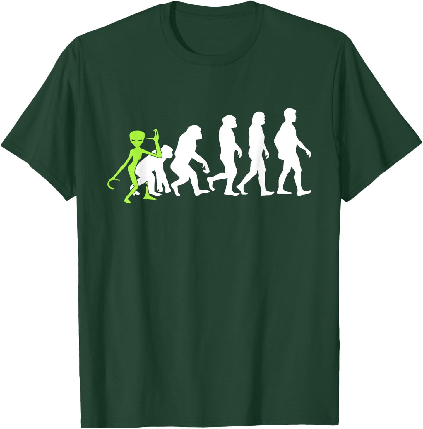 ALIENATIONS: Human Evolution Alien Graphic T-Shirt - T-Shirt | Forest
