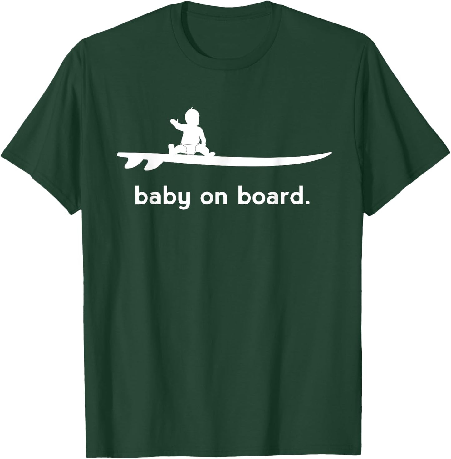 Baby on Surfboard Board Surfer Baby T-Shirt - T-Shirt | Forest