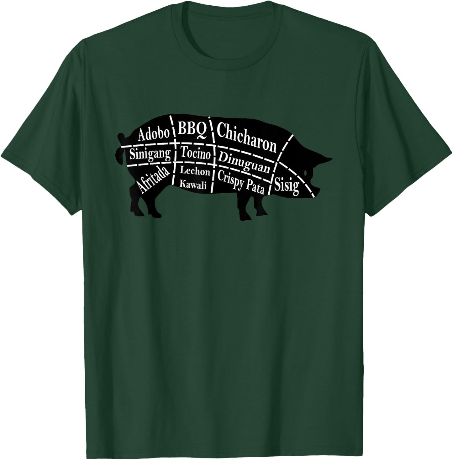 Pig Parts Filipino Food BBQ Pinoy Adobo Funny Pork T-Shirt - T-Shirt | Forest