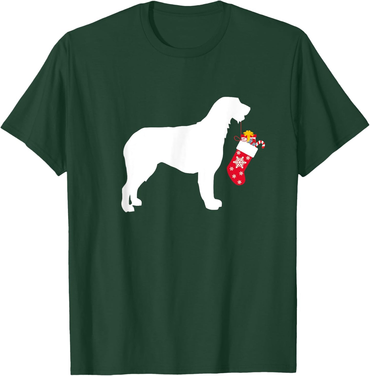 Irish Wolfhound Christmas Stocking Stuffer Dog T-Shirt - T-Shirt | Forest