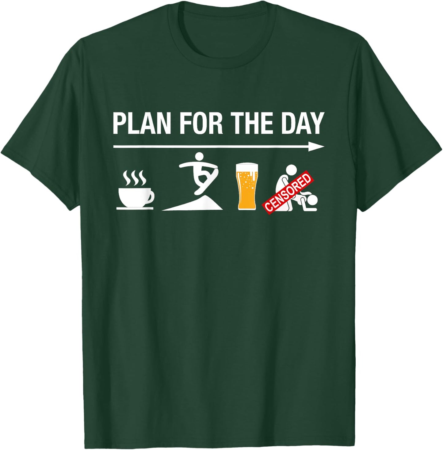Coffee Ride Snowboard Beer Funny Snowboarding Snowboarder T-Shirt - T-Shirt | Forest