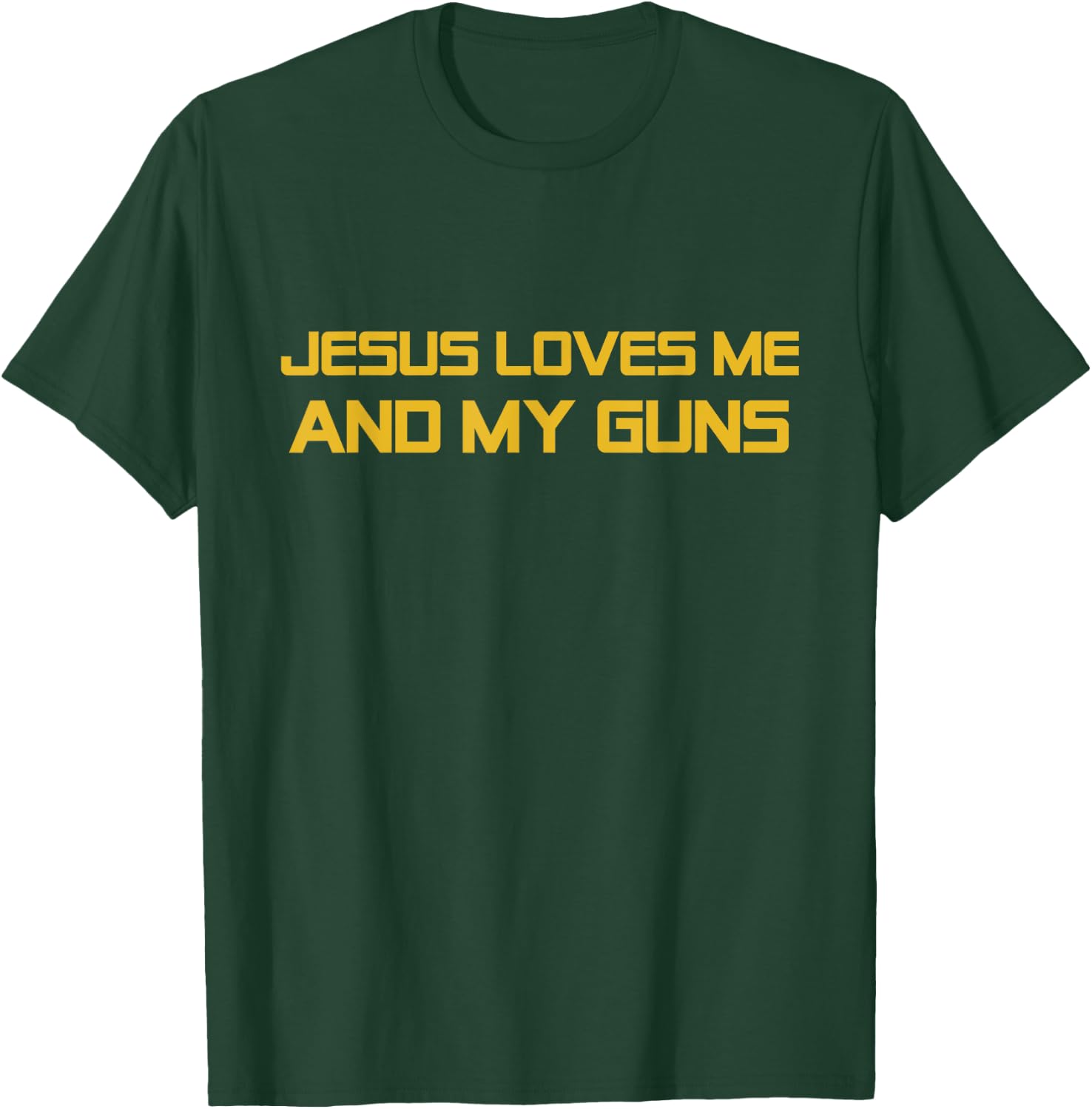 Patriotic 2nd Amendment Christ - Jesus Loves Me and My Guns T-Shirt - T-Shirt | Forest