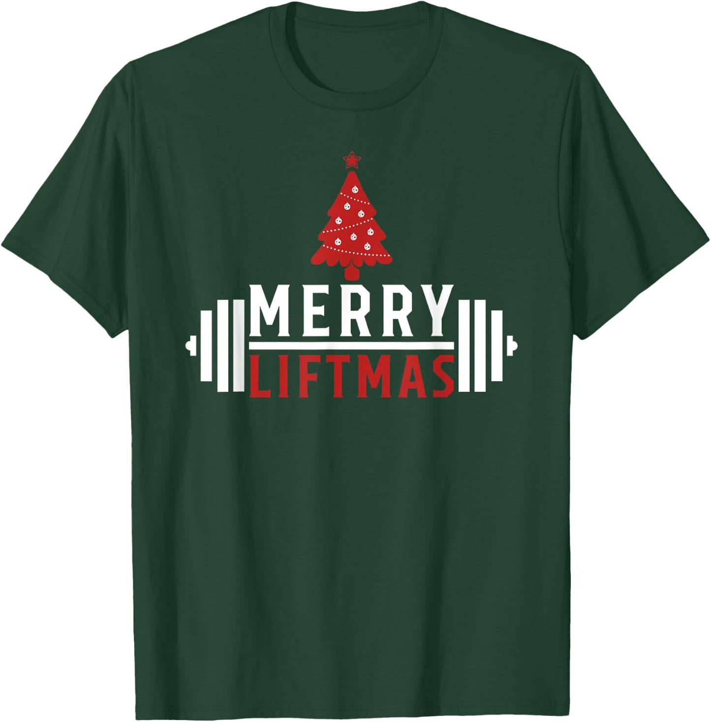 Funny Weightlifting - Weight Lifters Merry Liftmas Christmas T-Shirt - T-Shirt | Forest