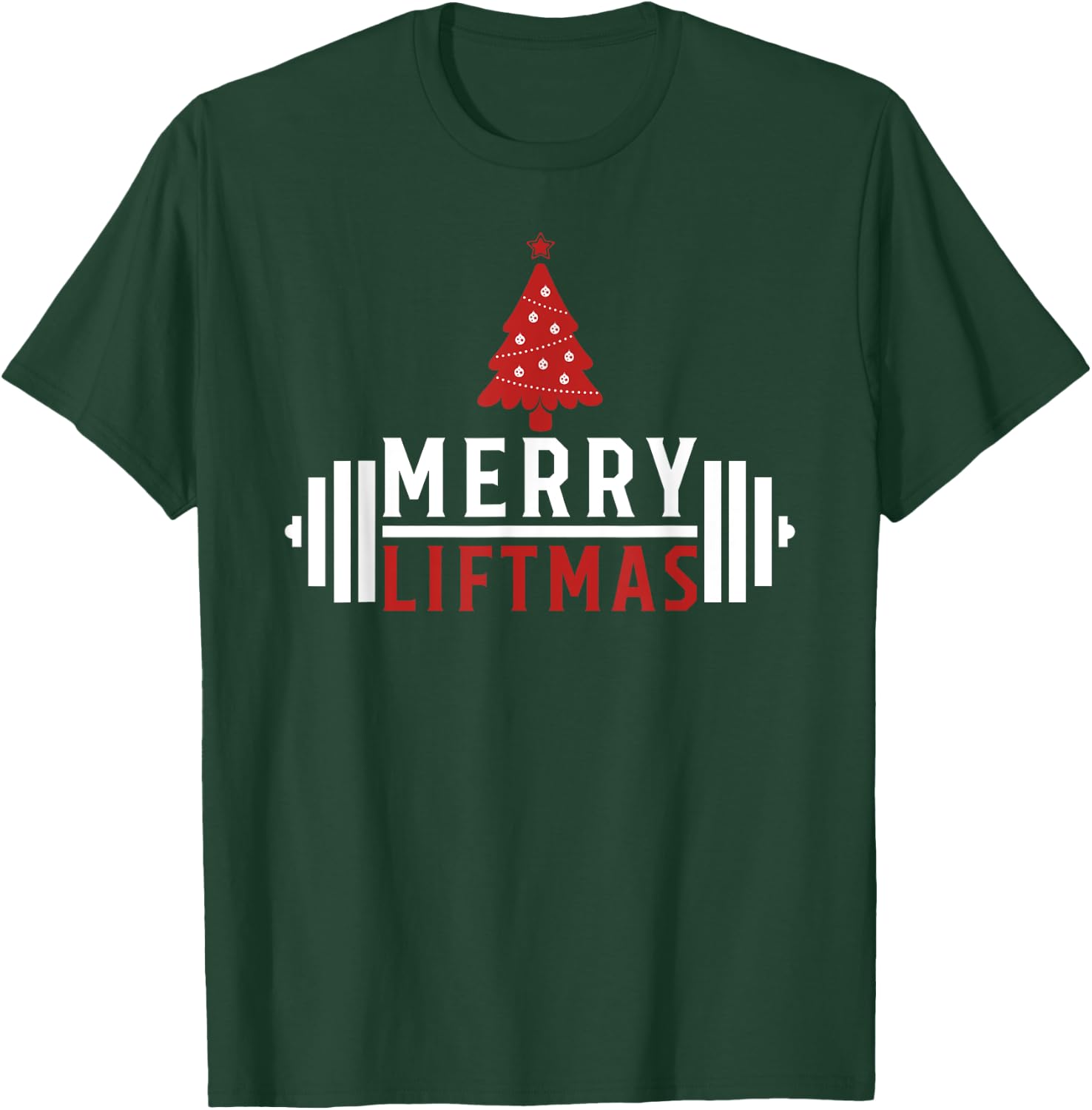 Funny Weightlifting - Weight Lifters Merry Liftmas Christmas T-Shirt - T-Shirt | Forest