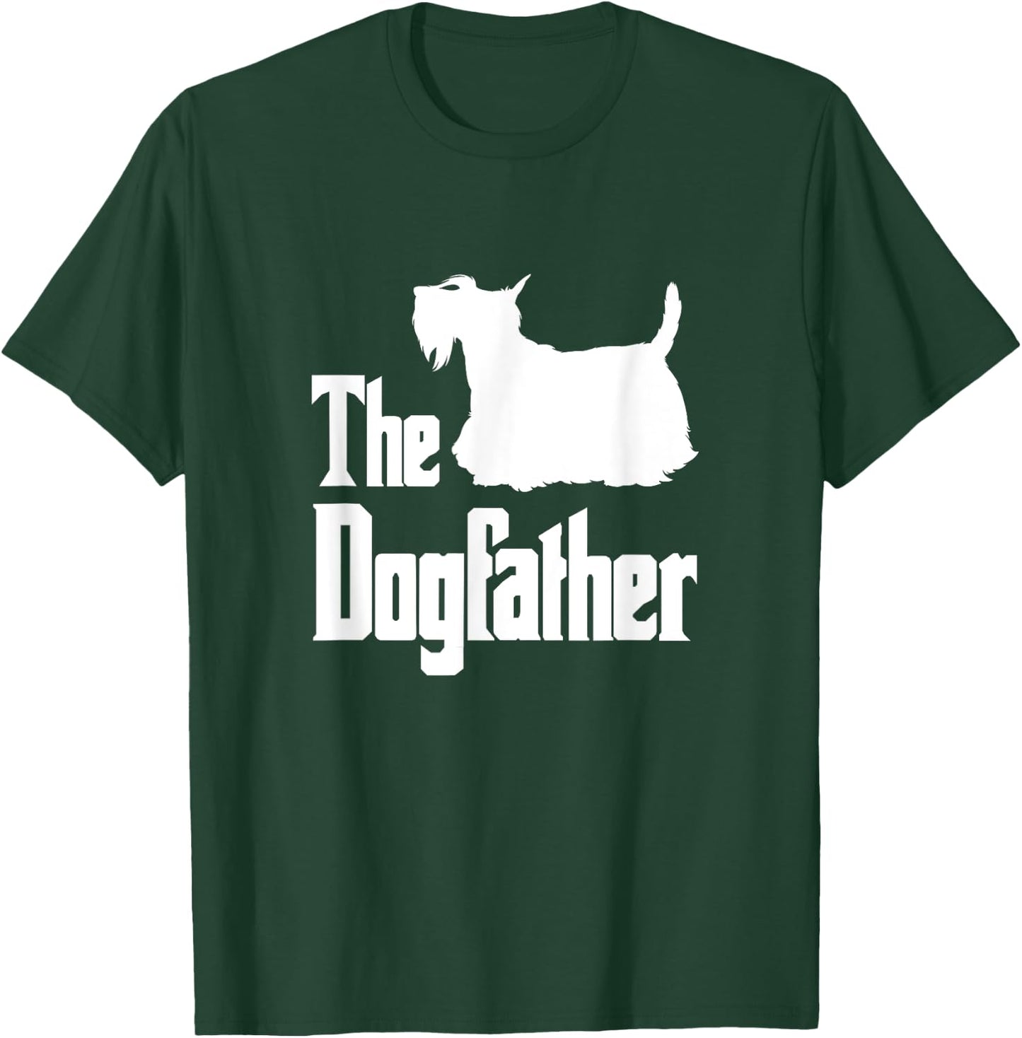 The Dogfather , Scottish Terrier silhouette, dog gift T-Shirt - T-Shirt | Forest