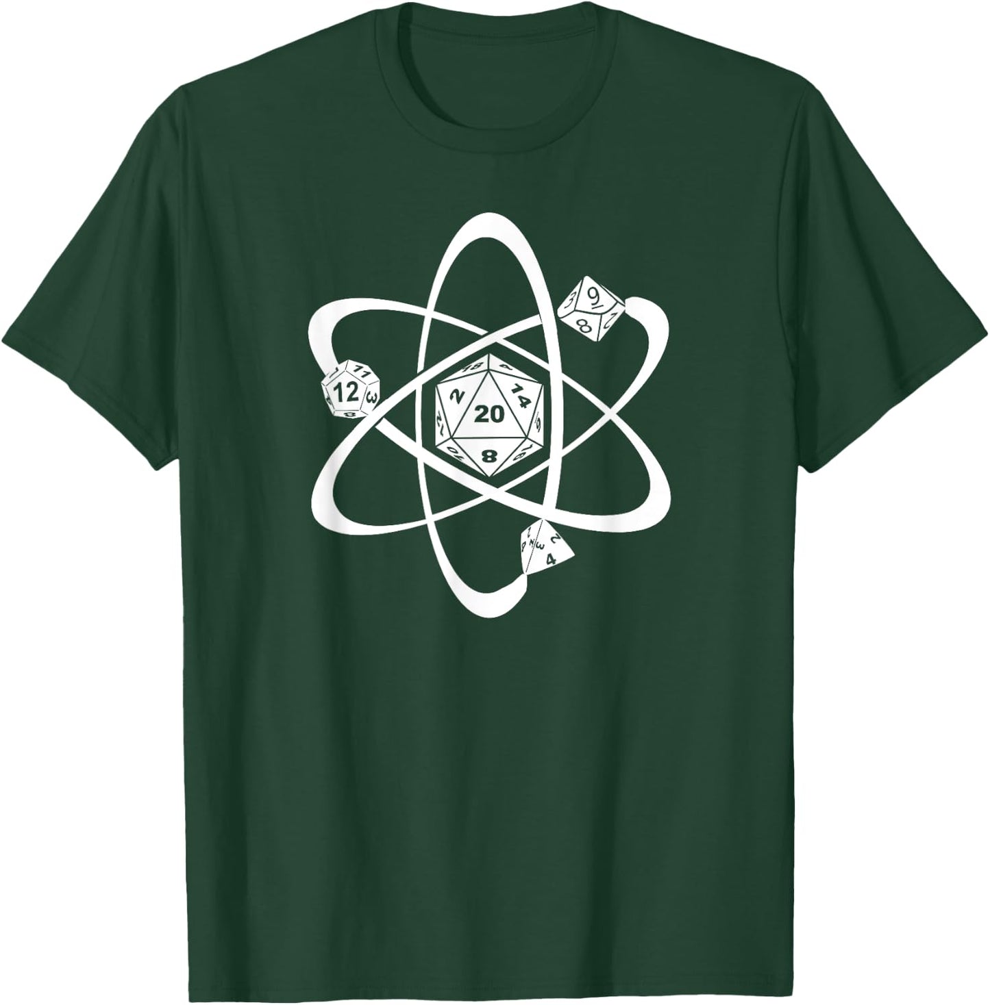 RPG Dice Atom D20 Cube Role Playing Pen and Paper Boardgame T-Shirt - T-Shirt | Forest