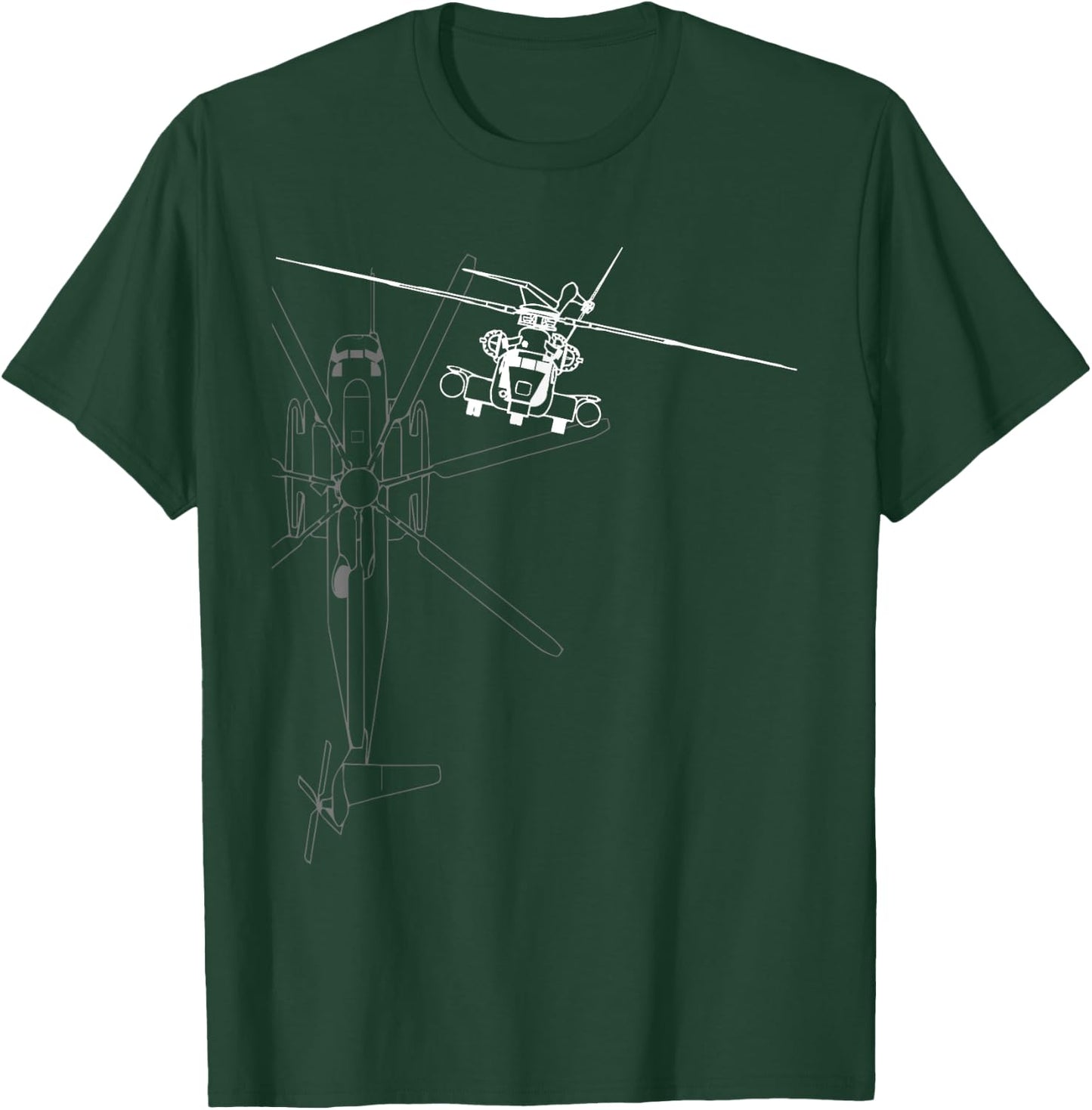 CH-53 Super Stallion Helicopter Line Art T-Shirt - T-Shirt | Forest