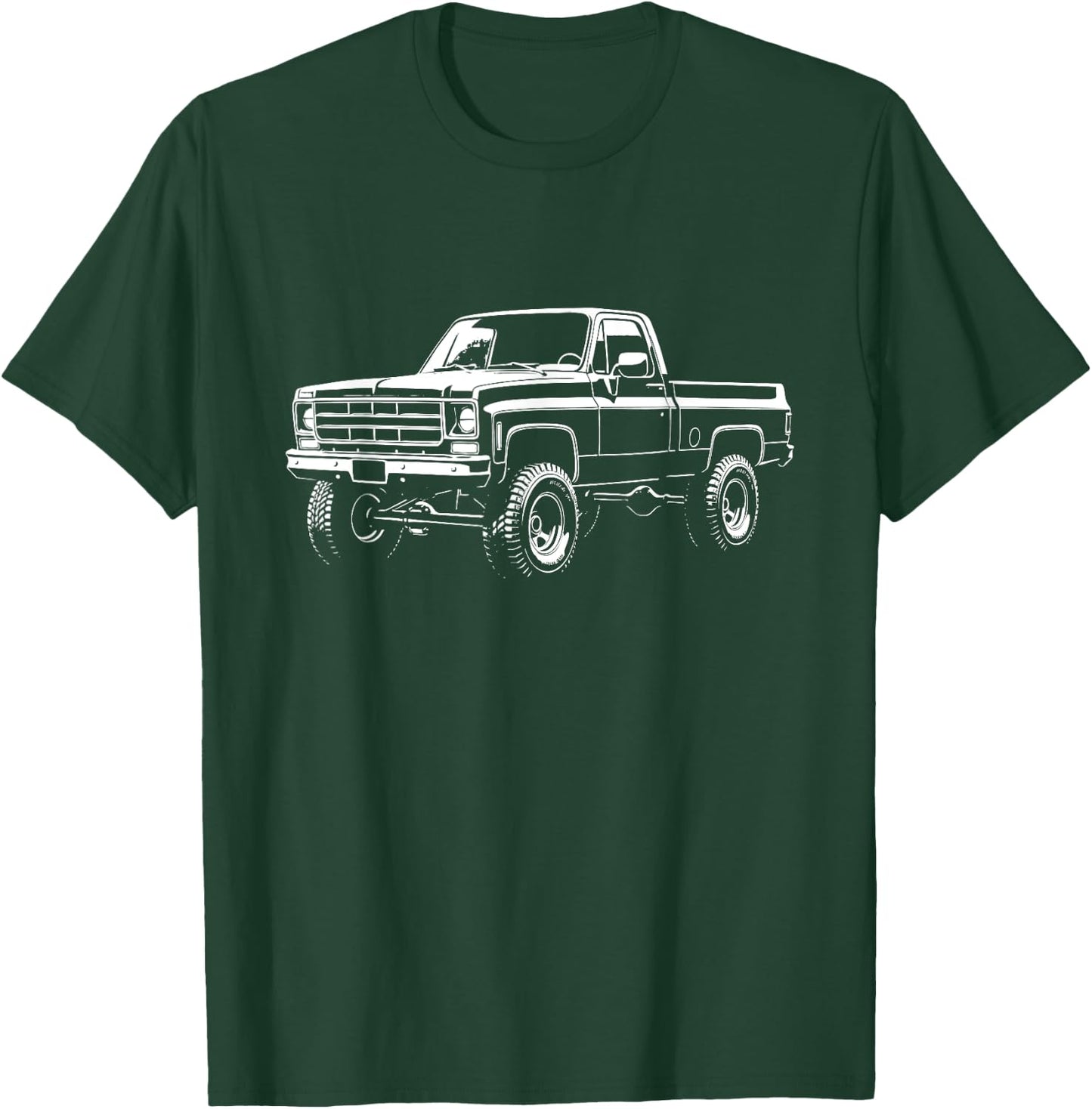 73-87 Squarebody K10 Truck Silhouette Square body 4x4 truck T-Shirt - T-Shirt | Forest
