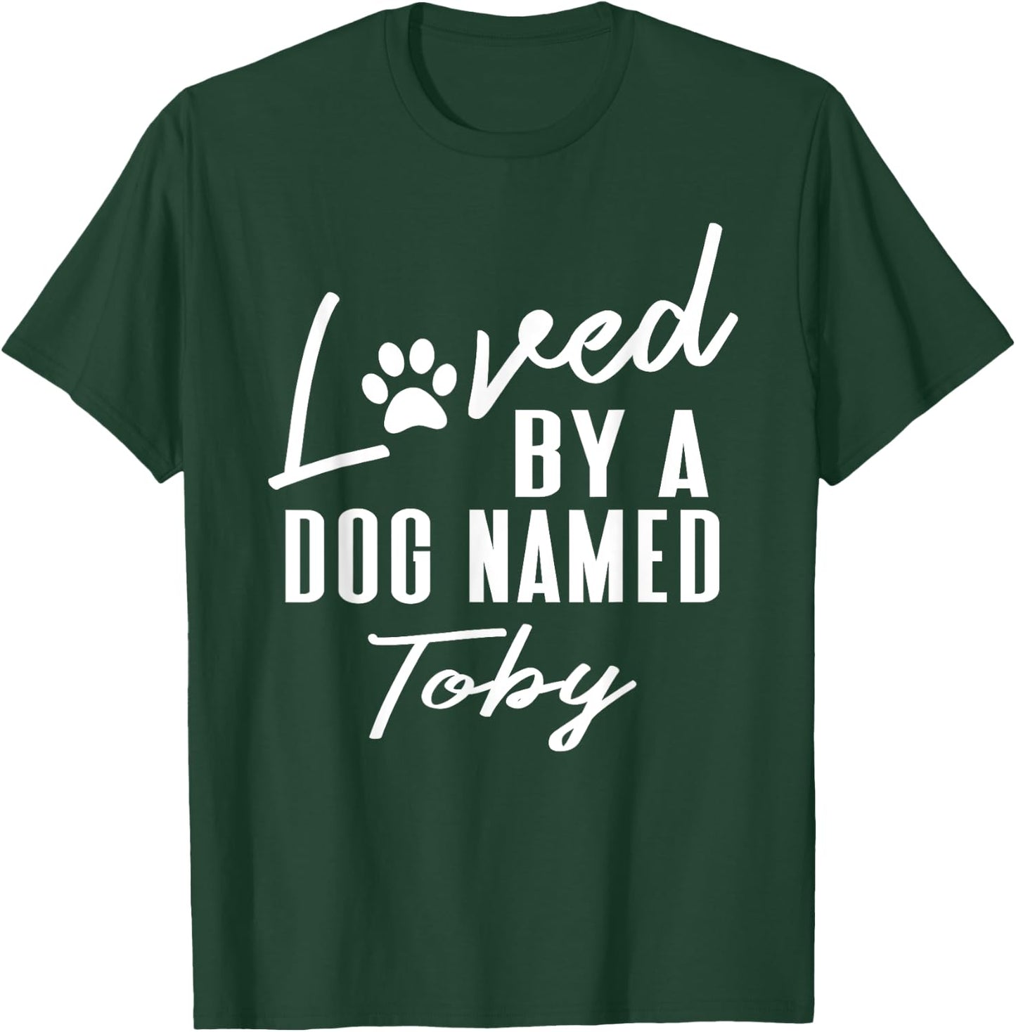 Personalized Dog Name Toby Gift - Pet Lover Paw Print T-Shirt - T-Shirt | Forest