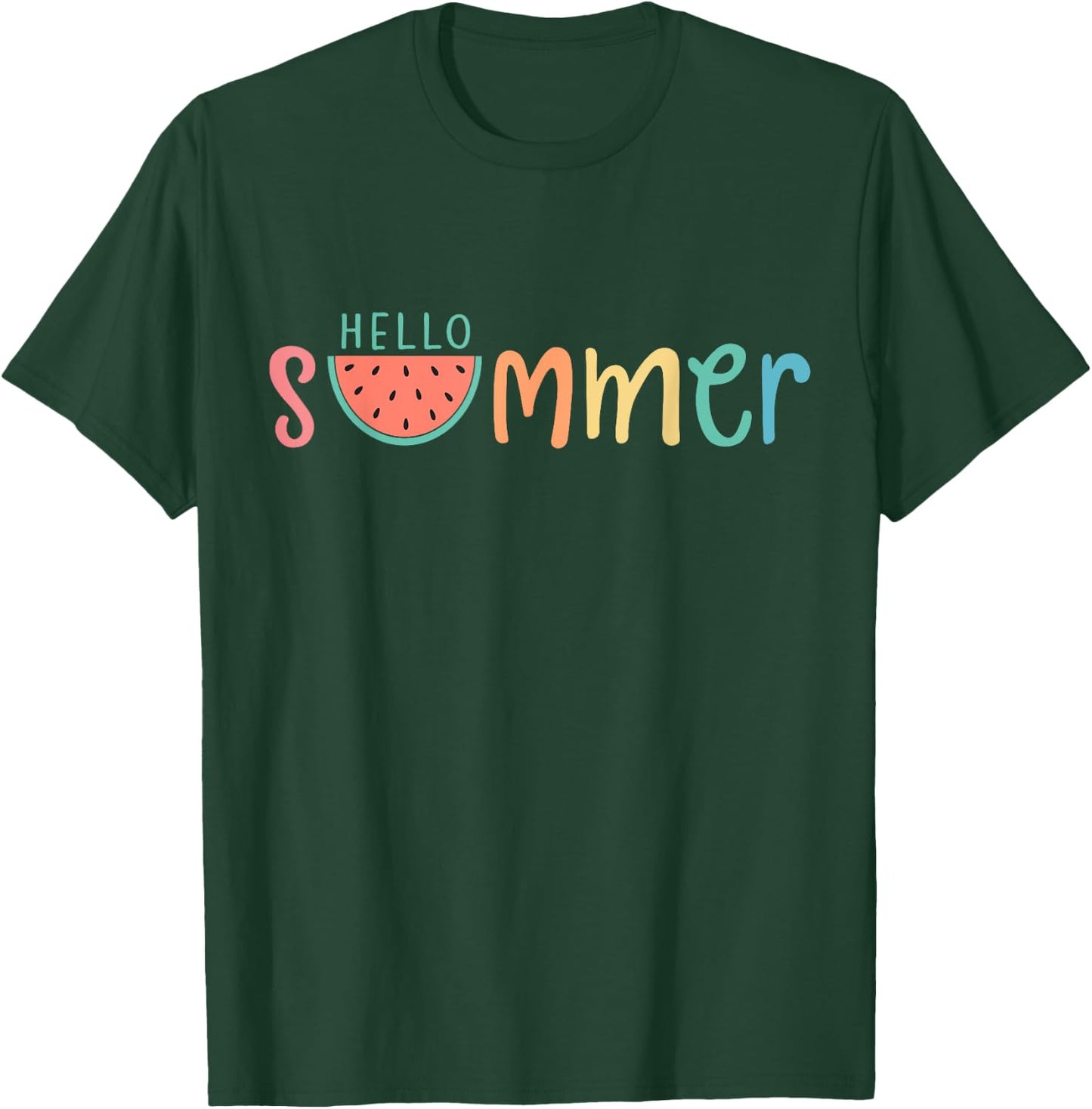 Hello Summer Vacation Watermelon Gift Women Kids T-Shirt - T-Shirt | Forest