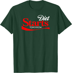 Diet Starts Tomorrow Shirt, Keto Paleo Vegan Funny T-Shirt - T-Shirt | Forest