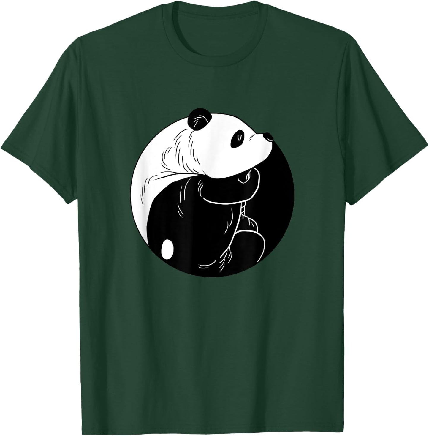 Panda Yin Yang Funny Harmony Balance Humor Animal Puns Gift T-Shirt - T-Shirt | Forest