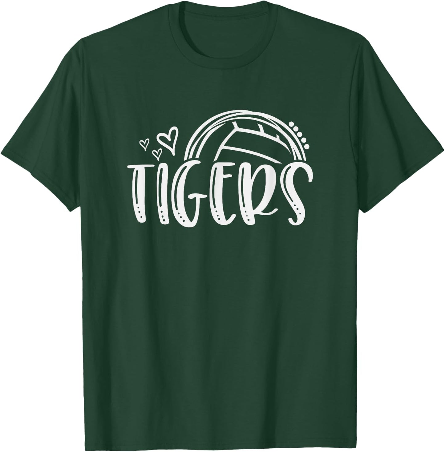 Volleyball Tigers School Sports Fan Team Spirit T-Shirt - T-Shirt | Forest