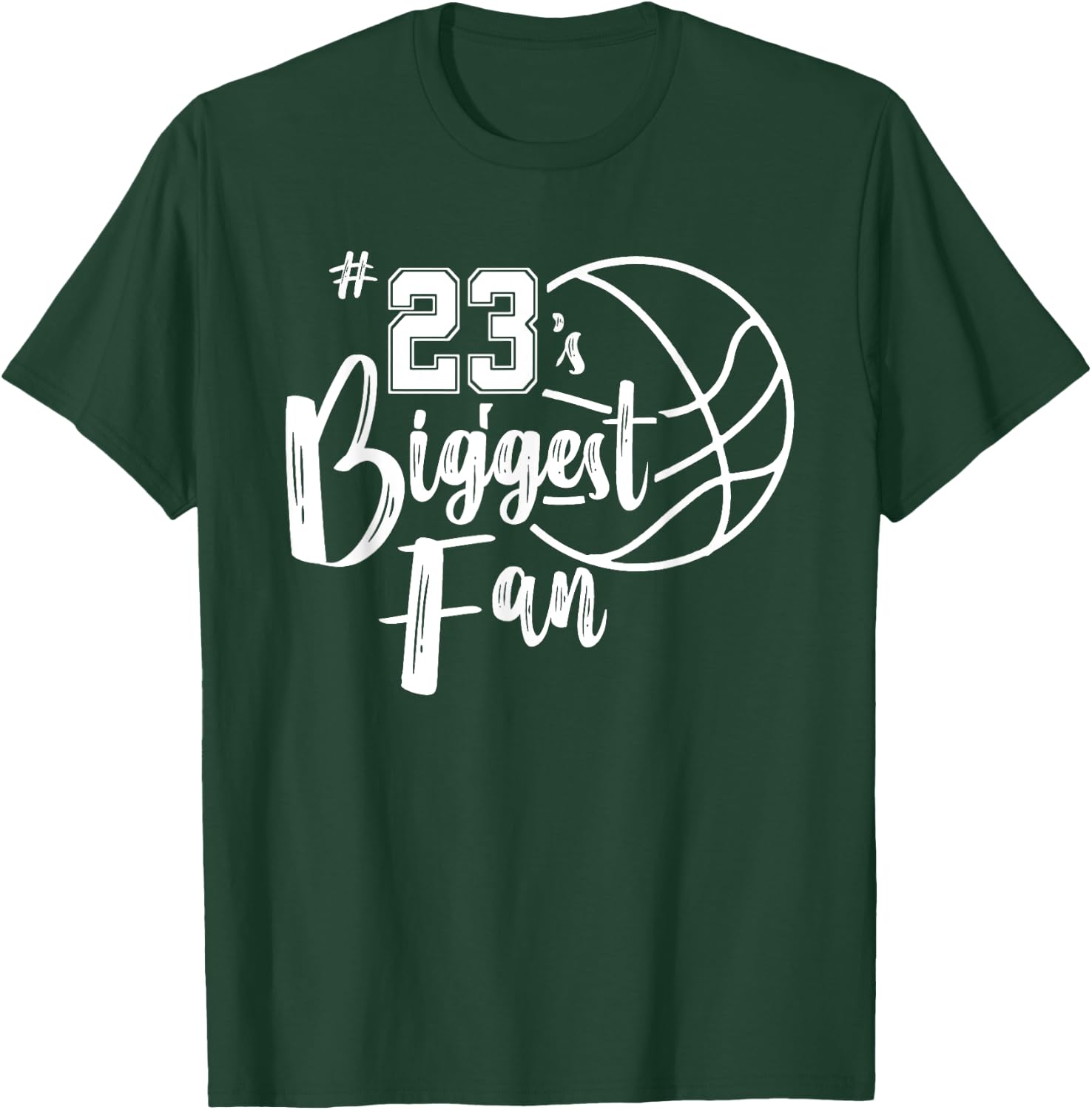 Number 23's Biggest Fan Shirt Basketball Player Mom Dad T-Shirt - T-Shirt | Forest