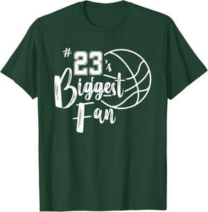 Number 23's Biggest Fan Shirt Basketball Player Mom Dad T-Shirt - T-Shirt | Forest