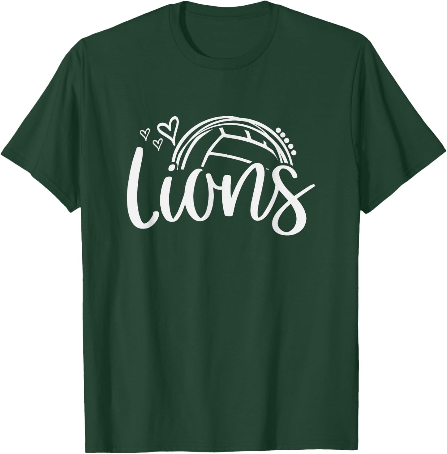 Volleyball Lions School Sports Fan Team Spirit T-Shirt - T-Shirt | Forest