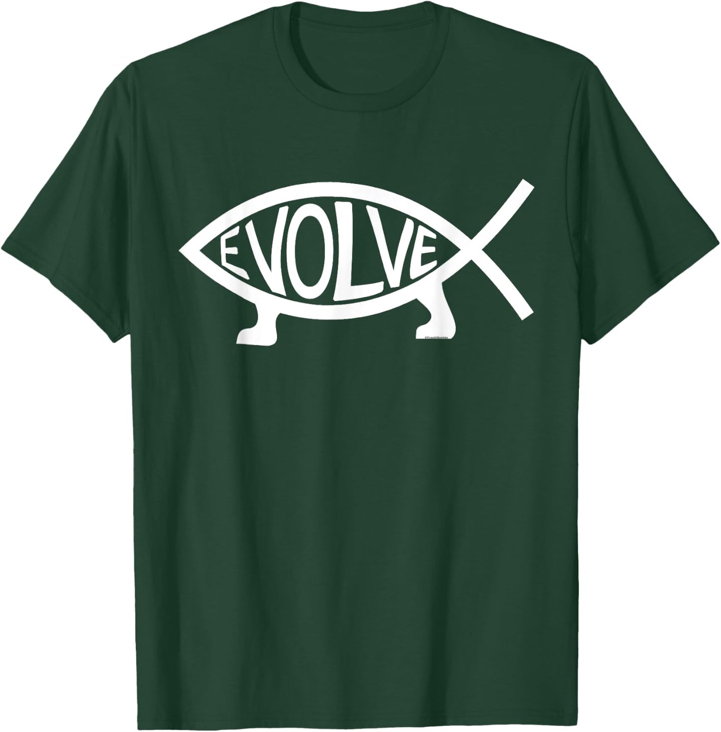 Evolve Atheist Fish Symbol T-Shirt - T-Shirt | Forest