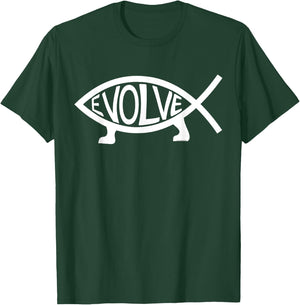 Evolve Atheist Fish Symbol T-Shirt - T-Shirt | Forest