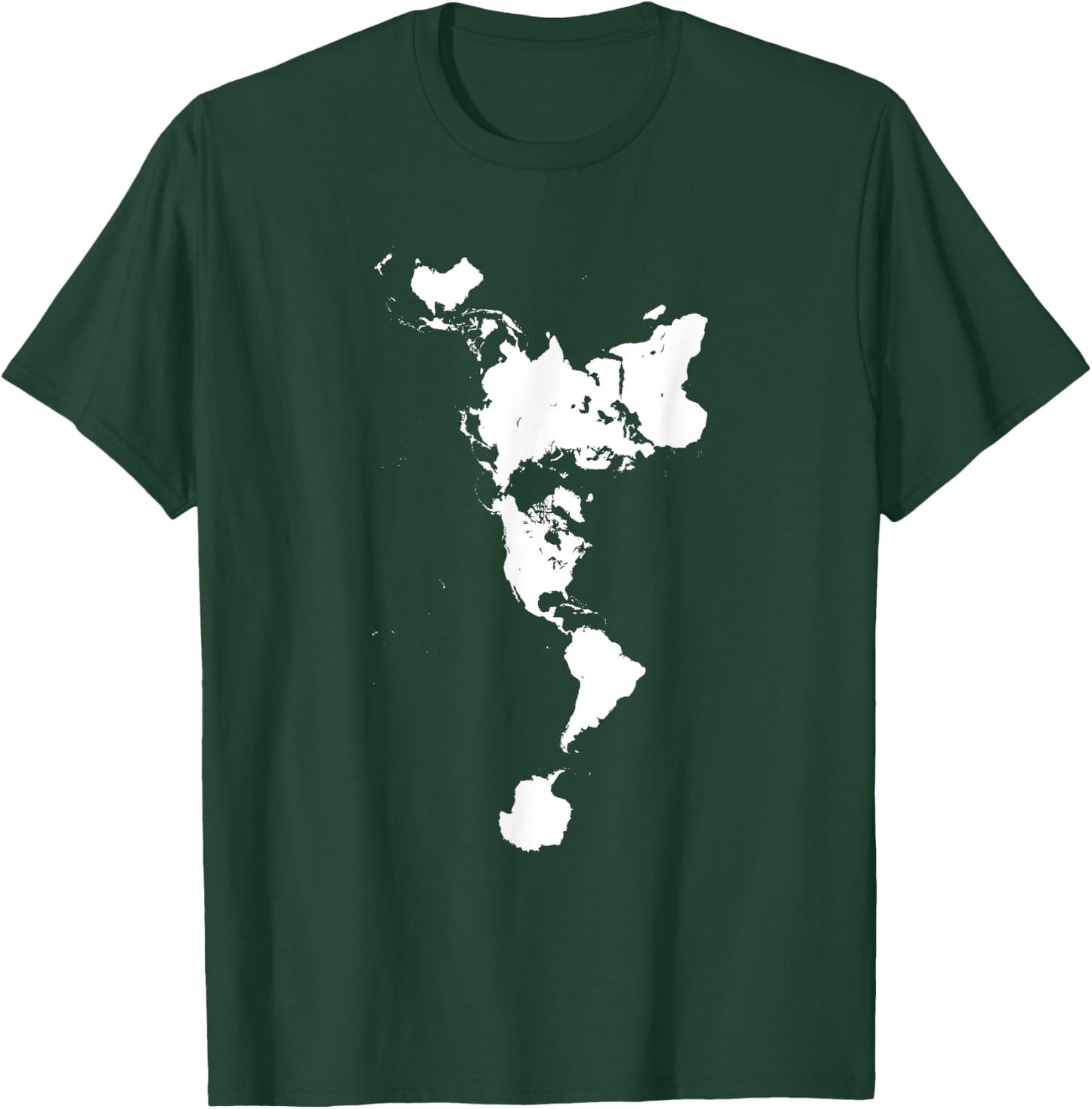 White Dymaxion World Map Alternative Projection T-Shirt - T-Shirt | Forest