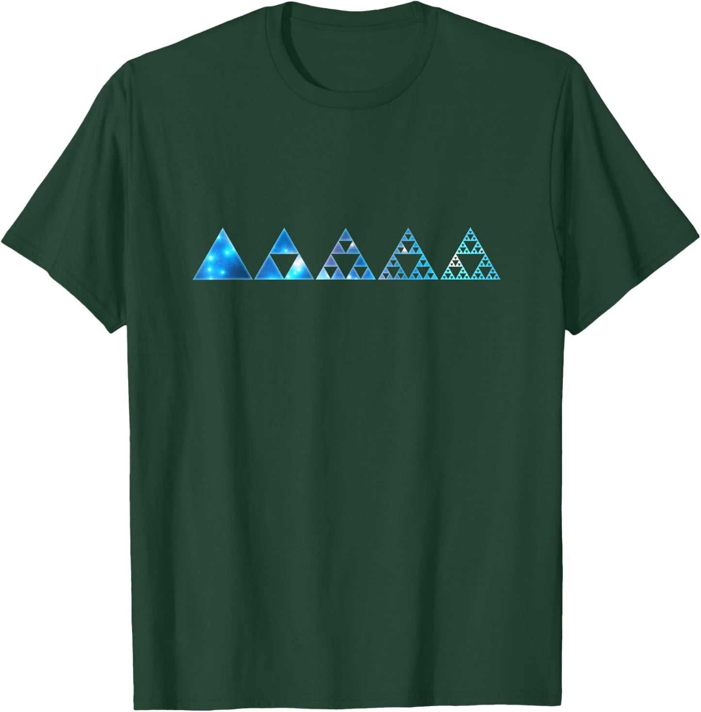 Math Sierpinski Triangles Fractal Geometry Mathematics T-Shirt - T-Shirt | Forest