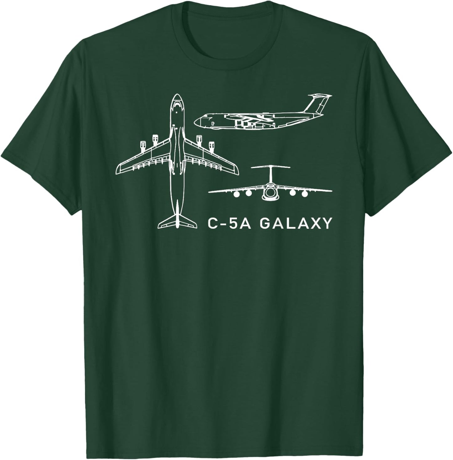 C-5 Galaxy Military Transport Plane Airplane T-Shirt - T-Shirt | Forest