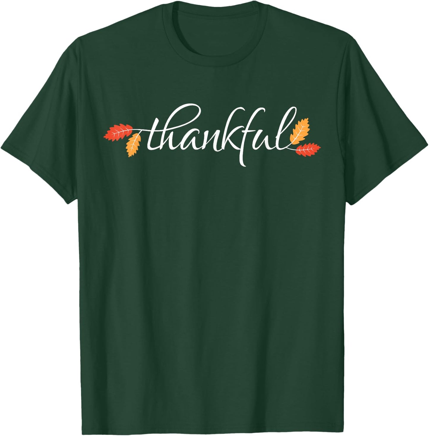 Thanksgiving Shirt Women Men Family Fall Graphic Thankful T-Shirt - T-Shirt | Forest