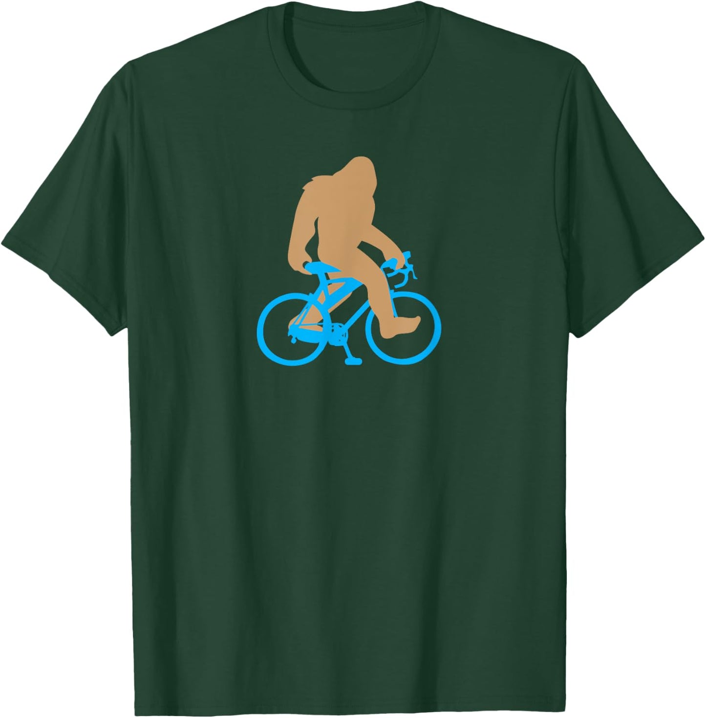 Bigfoot Riding Bicycle Shirt, Funny Cute Sasquatch Bike Gift T-Shirt - T-Shirt | Forest