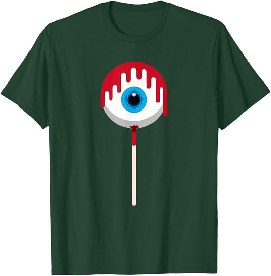 Halloween Eye Candy - Bloody Creepy Eyeball Lollipop T Shirt T-Shirt - T-Shirt | Forest