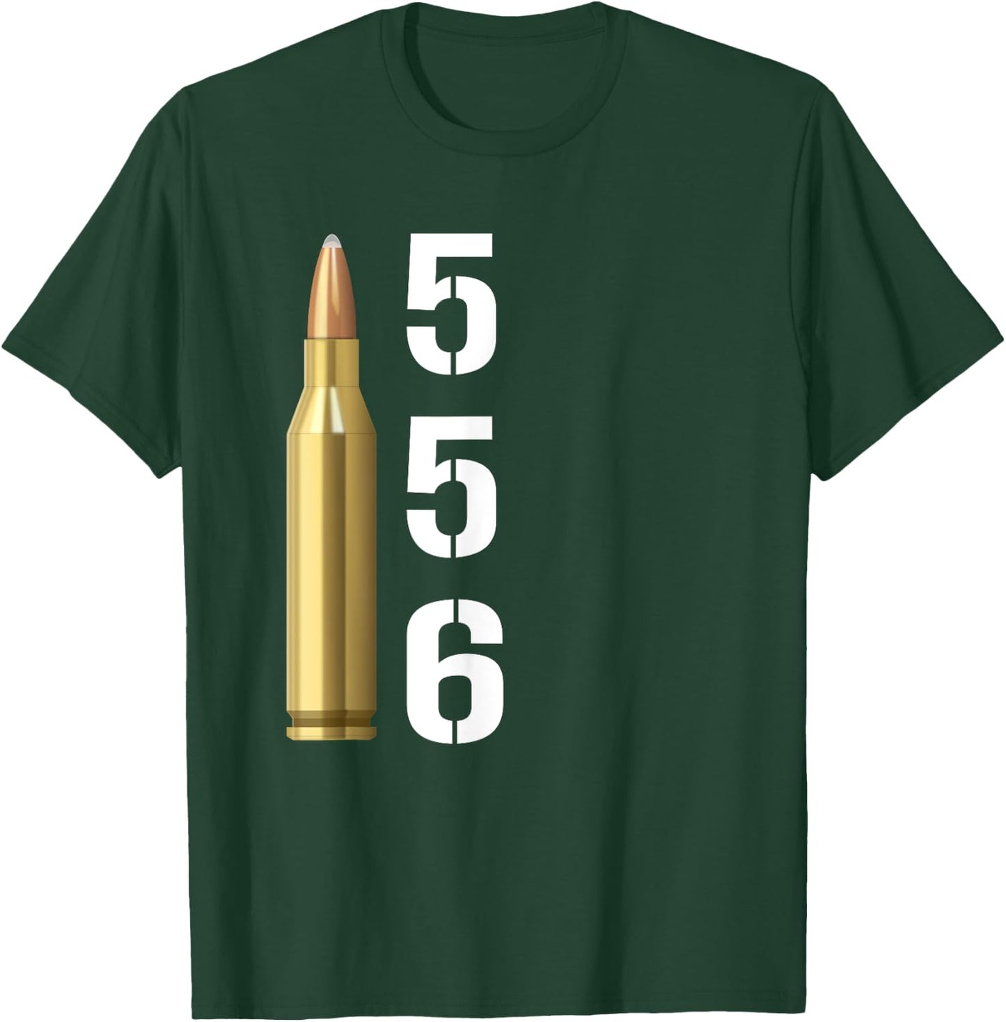 556 T Shirt Five Five Six AR-15 Rifle Gun Ammo Gift T-Shirt - T-Shirt | Forest