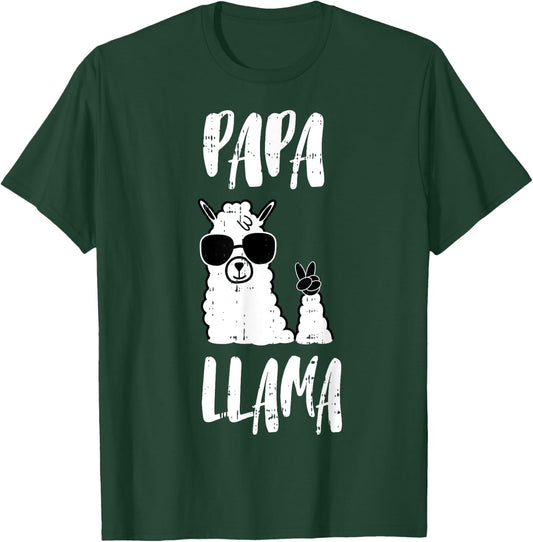 Funny Papa Llama Daddy Cute First Fathers Day Outfit T-Shirt - T-Shirt | Forest