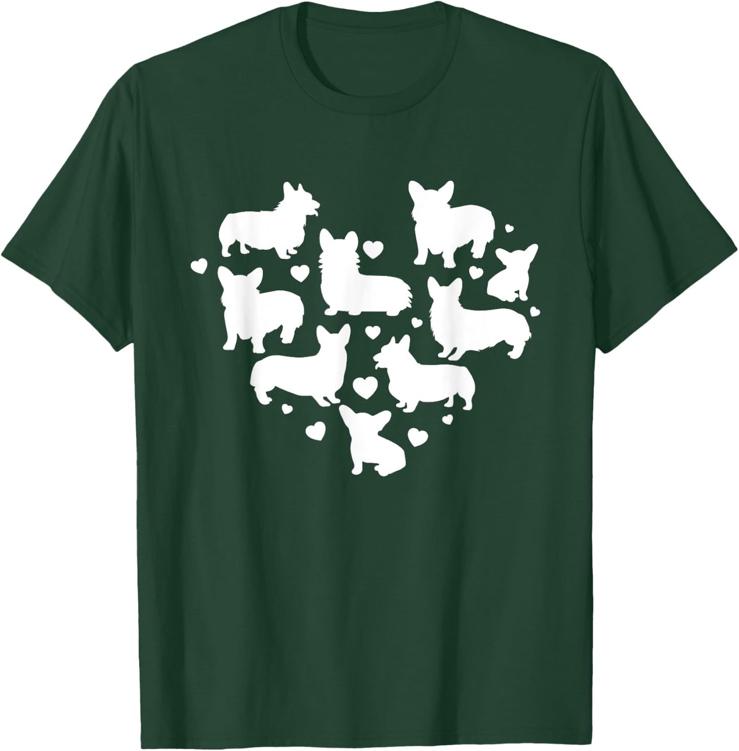 Corgi Valentines Day Shirt Cute Dog Heart Lover Mom Gift Women T-Shirt - T-Shirt | Forest
