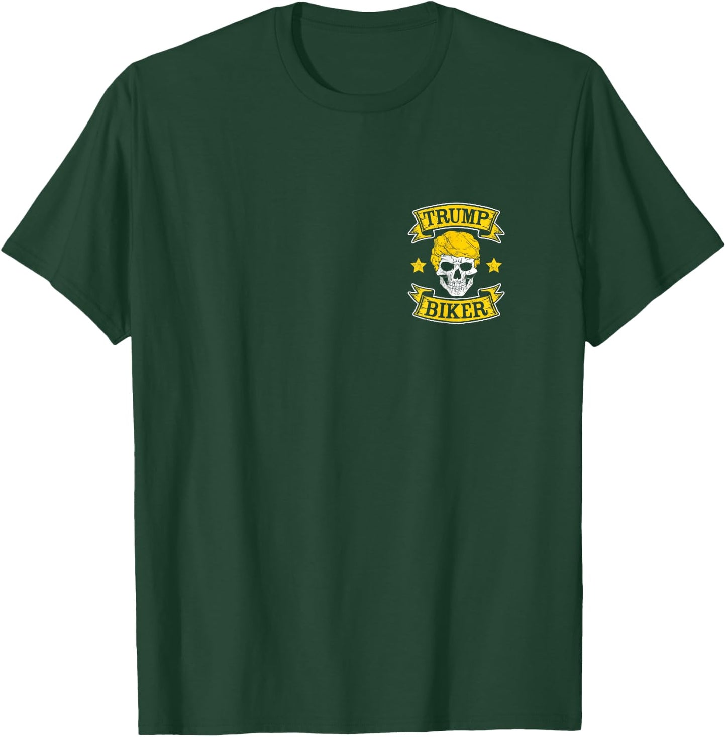 Trump Biker Badge Shirt USA FRONT & BACK T-Shirt - T-Shirt | Forest