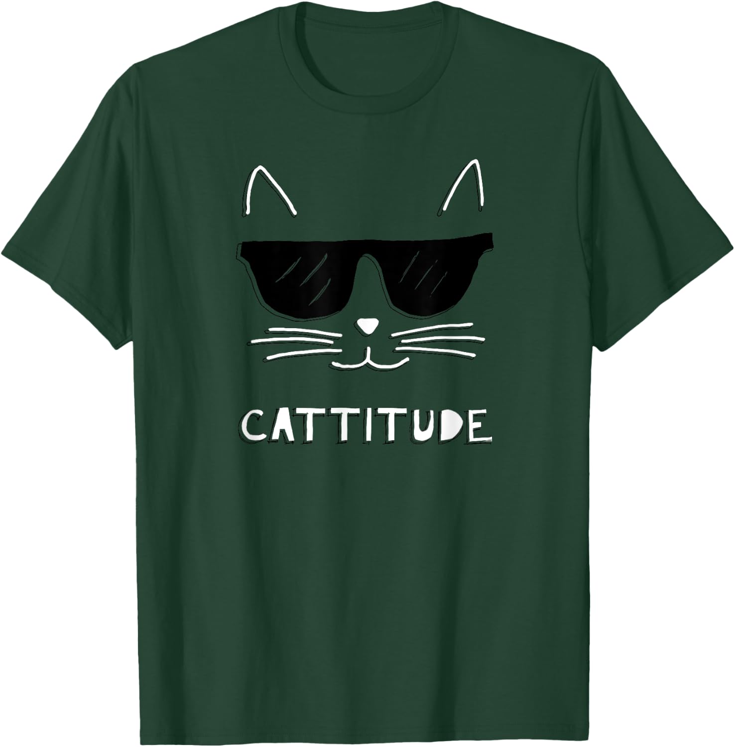 Cattitude, Funny cat attitude, sunglasses Men Women Kids T-Shirt - T-Shirt | Forest