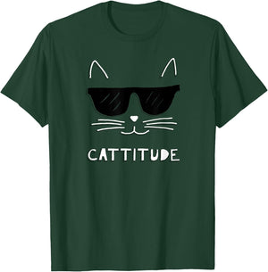 Cattitude, Funny cat attitude, sunglasses Men Women Kids T-Shirt - T-Shirt | Forest