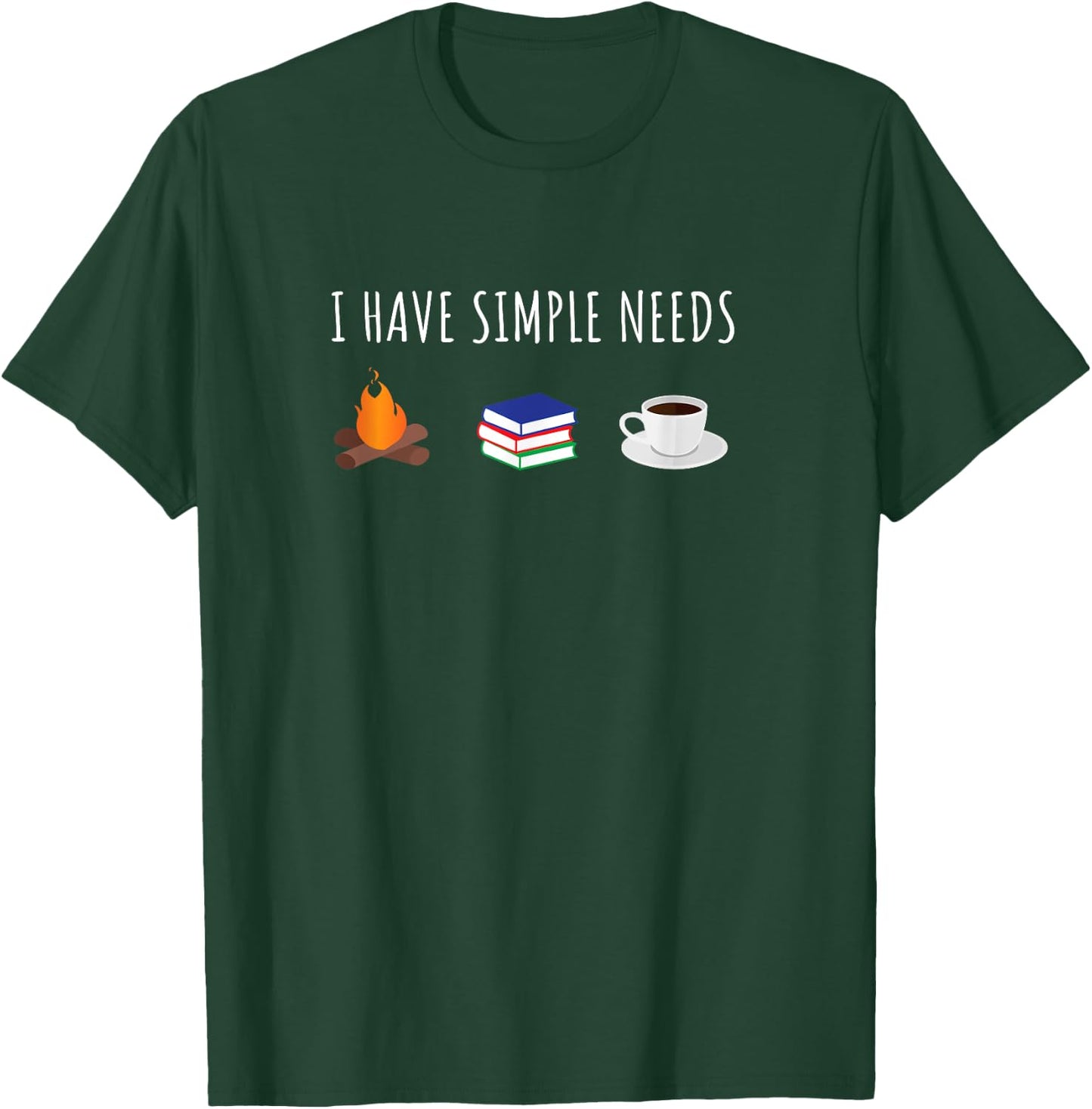 Funny Love Camping Reading Coffee T-Shirt - T-Shirt | Forest