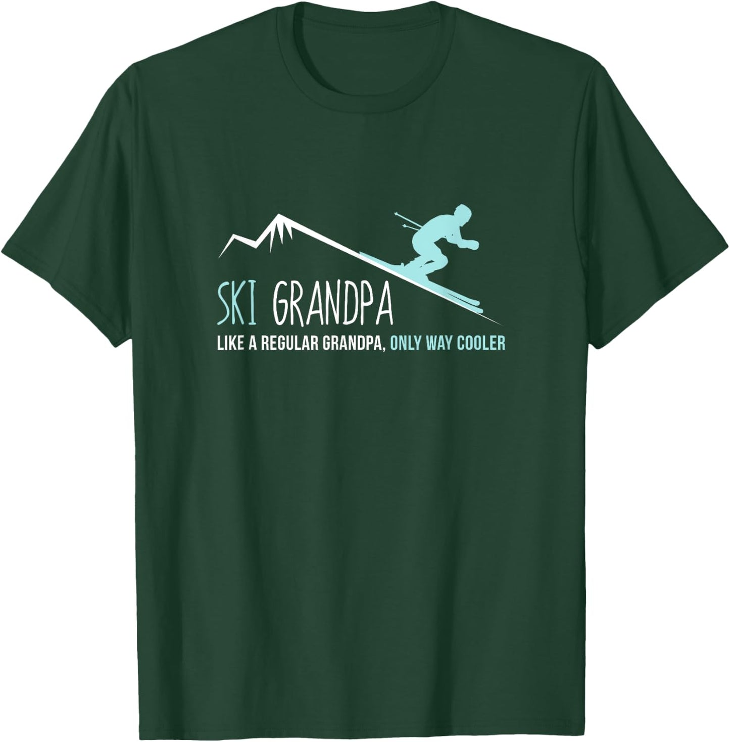 Ski Grandpa Funny Cute Winter Skiing Gift T-Shirt - T-Shirt | Forest